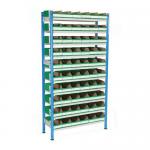 Boltless shelving with fibreboard bins 429383