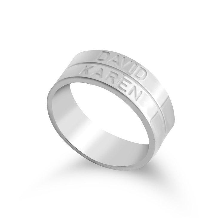 Engraved Stacking Name Ring