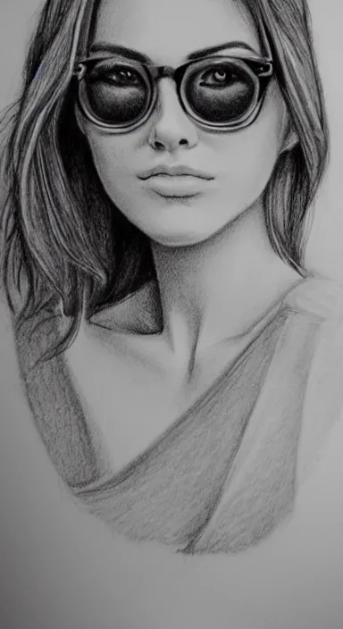 highly detailed pencil sketch portrait of a beautiful | Stable ...