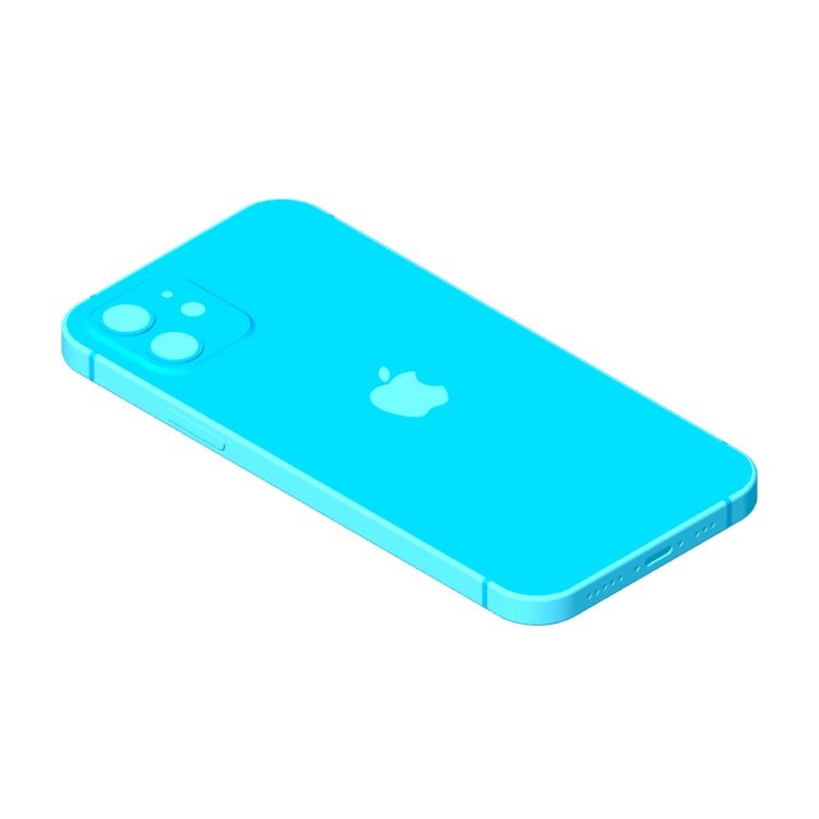 View of the Apple iPhone 12 (14th Gen) in 3D available for download