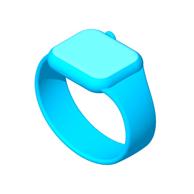 3D model of the Apple Watch Series 6 viewed in perspective