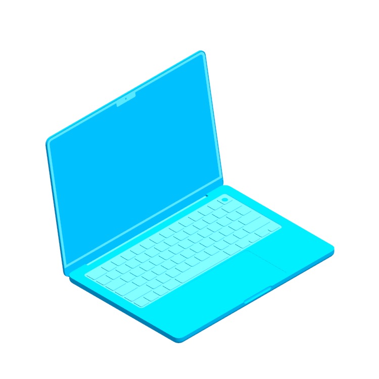 View of the Apple MacBook Pro - 14” (5th Gen) in 3D available for download