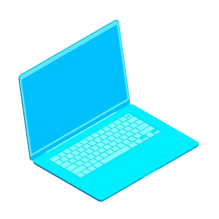 3D model of the Apple MacBook Air 15” (5th Gen) viewed in perspective