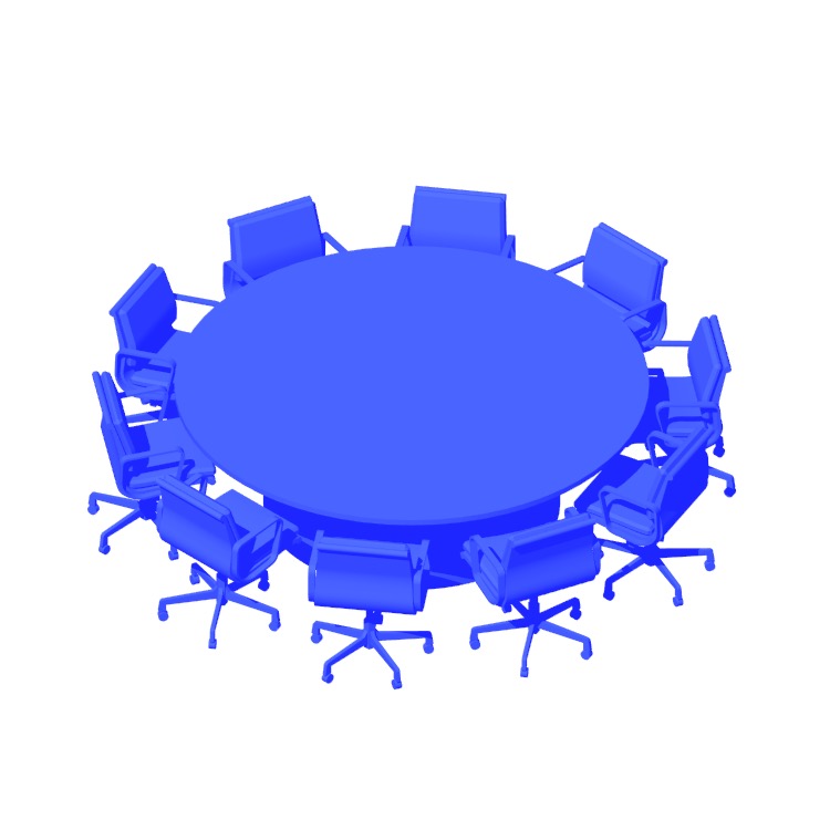 View of the Medium Circle Meeting Room in 3D available for download