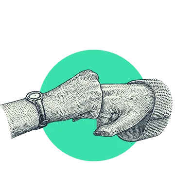 Illustration of two hands fist bumping