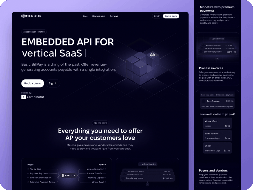 Mercoa – Landing page by Awesomic