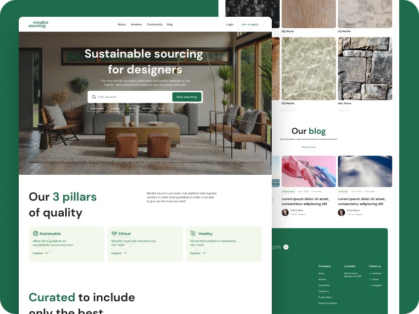 Mindful Sourcing – Website design by Awesomic