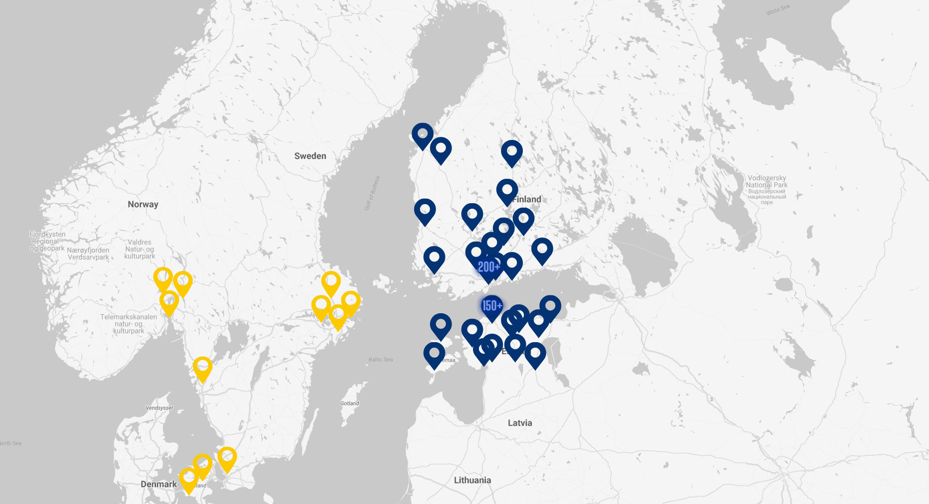 Locations available on BoxBox website and application regards to Storage.