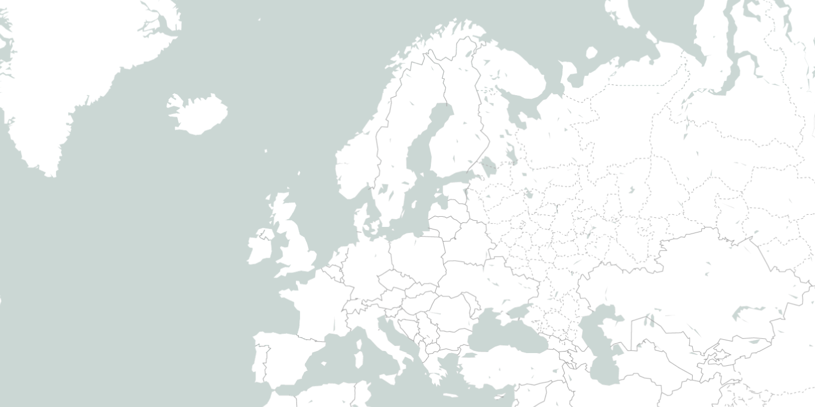 Map of Europe with No Labels