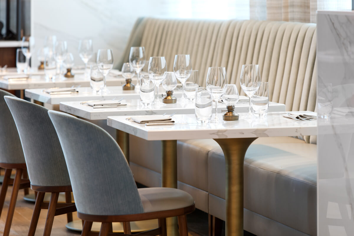 a table setting in a nice restaurant