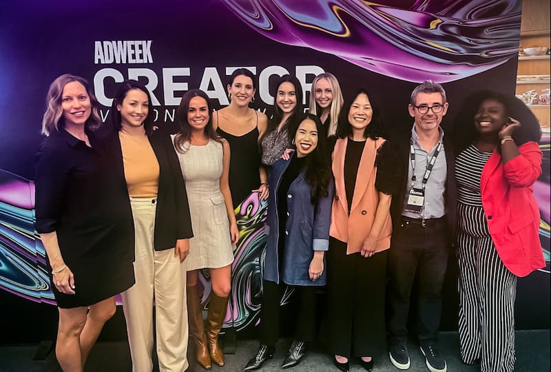 A group of people smiling at Adweek Creator Visionary Awards