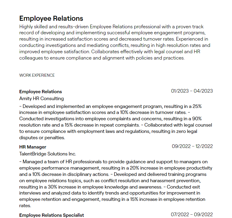 Employee Relations