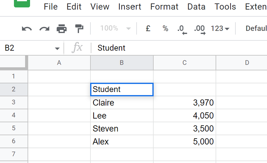 How to rename columns: Type in new column name