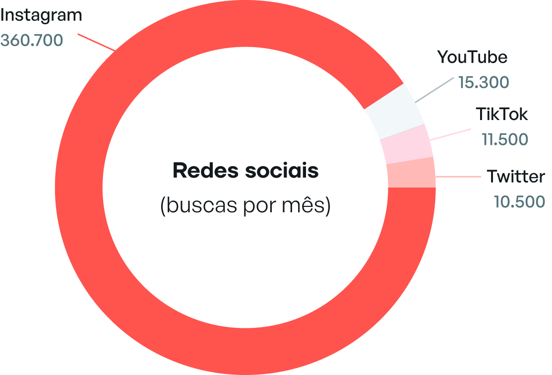 Redes sociais mais pesquisadas