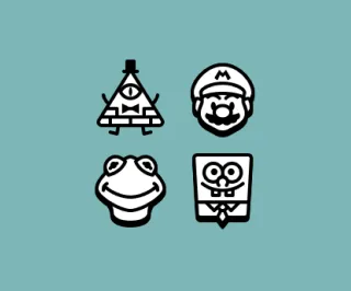 personagens de gravity falls, mário, caco e bob esponja