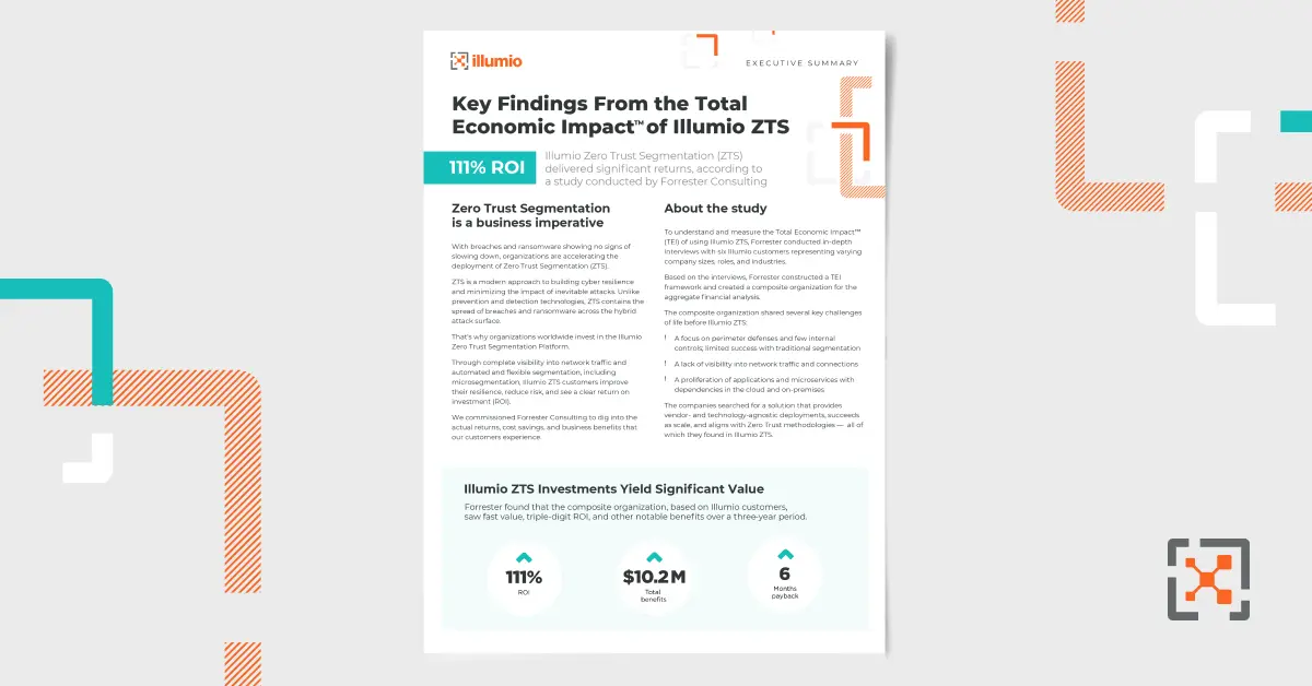 Key Findings From the Total Economic Impact of Illumio ZTS