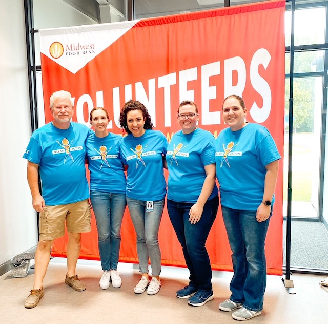 Volunteering at midwest food bank