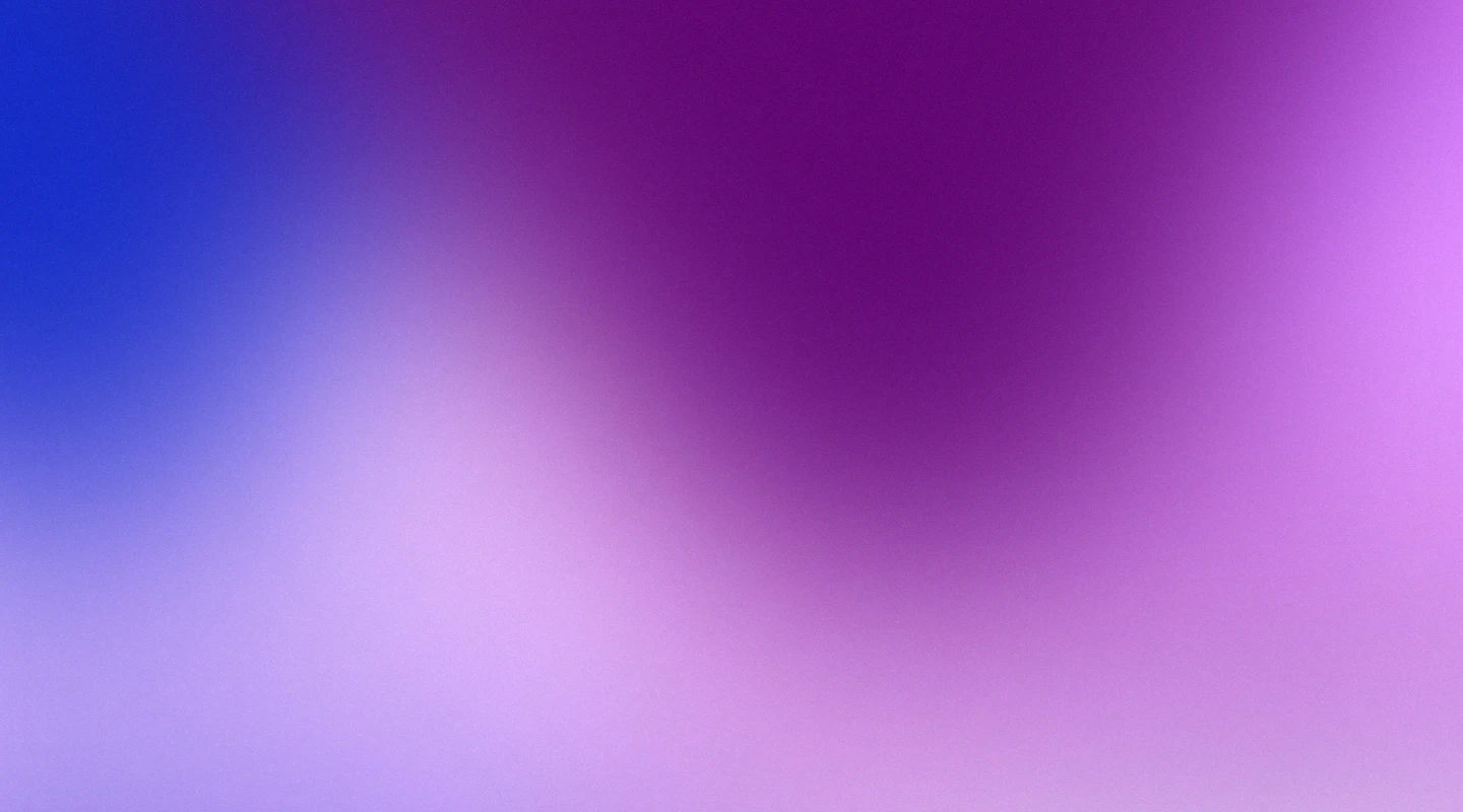 A purple and blue gradient background.