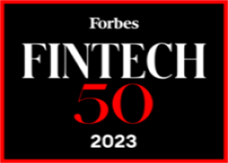 Forbes Fintech 50 2023 award logo.
