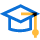 Graduation cap icon.