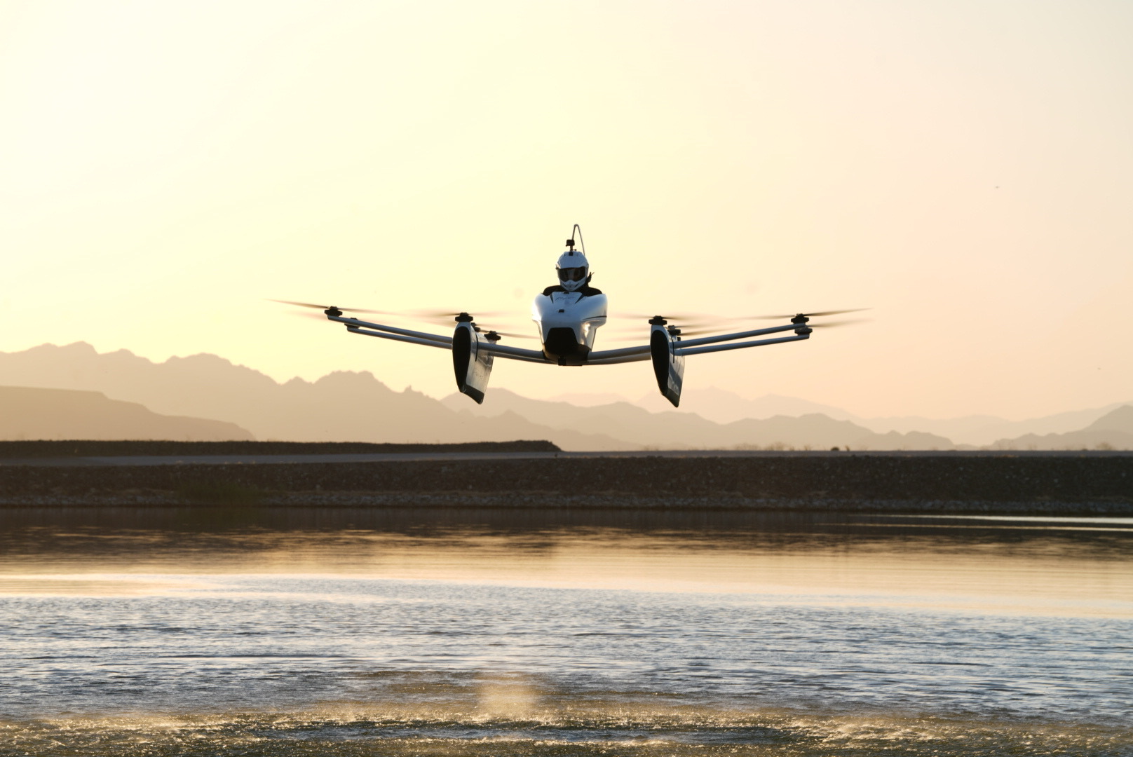 Casey Neistat flies a Kitty Hawk flying car.