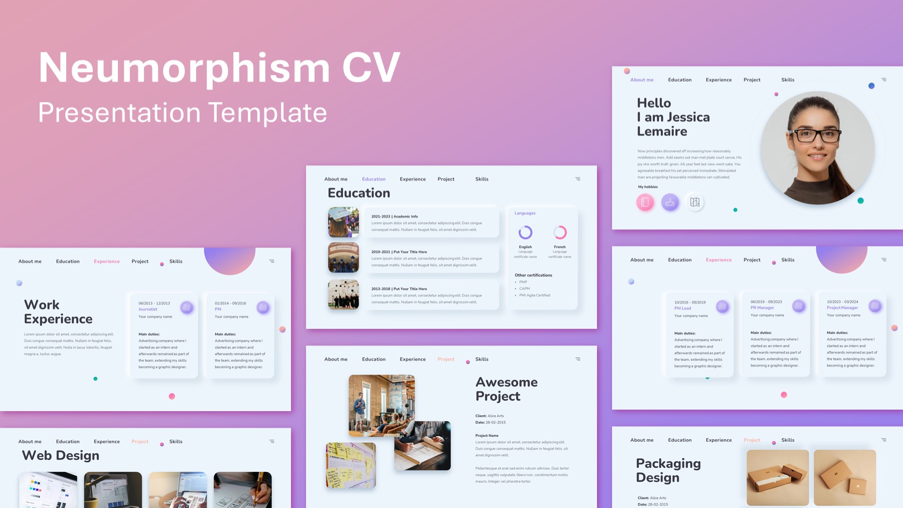 Free Neumorphism CV Presentation Template