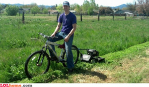 bike lazy lawn mower