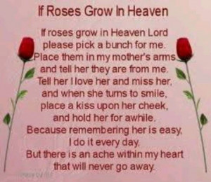 birthday poems for mothers in heaven | In Loving Memory / RoseRose ...