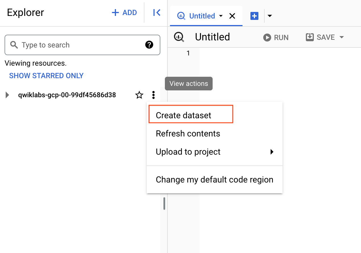 Create dataset option