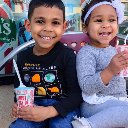 Kids Enjoying Frist Day Of Spring