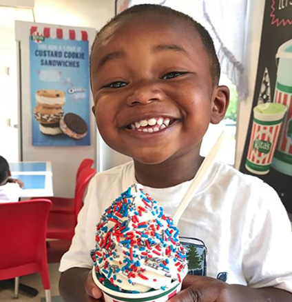 Happy Boy having Rita's Ice