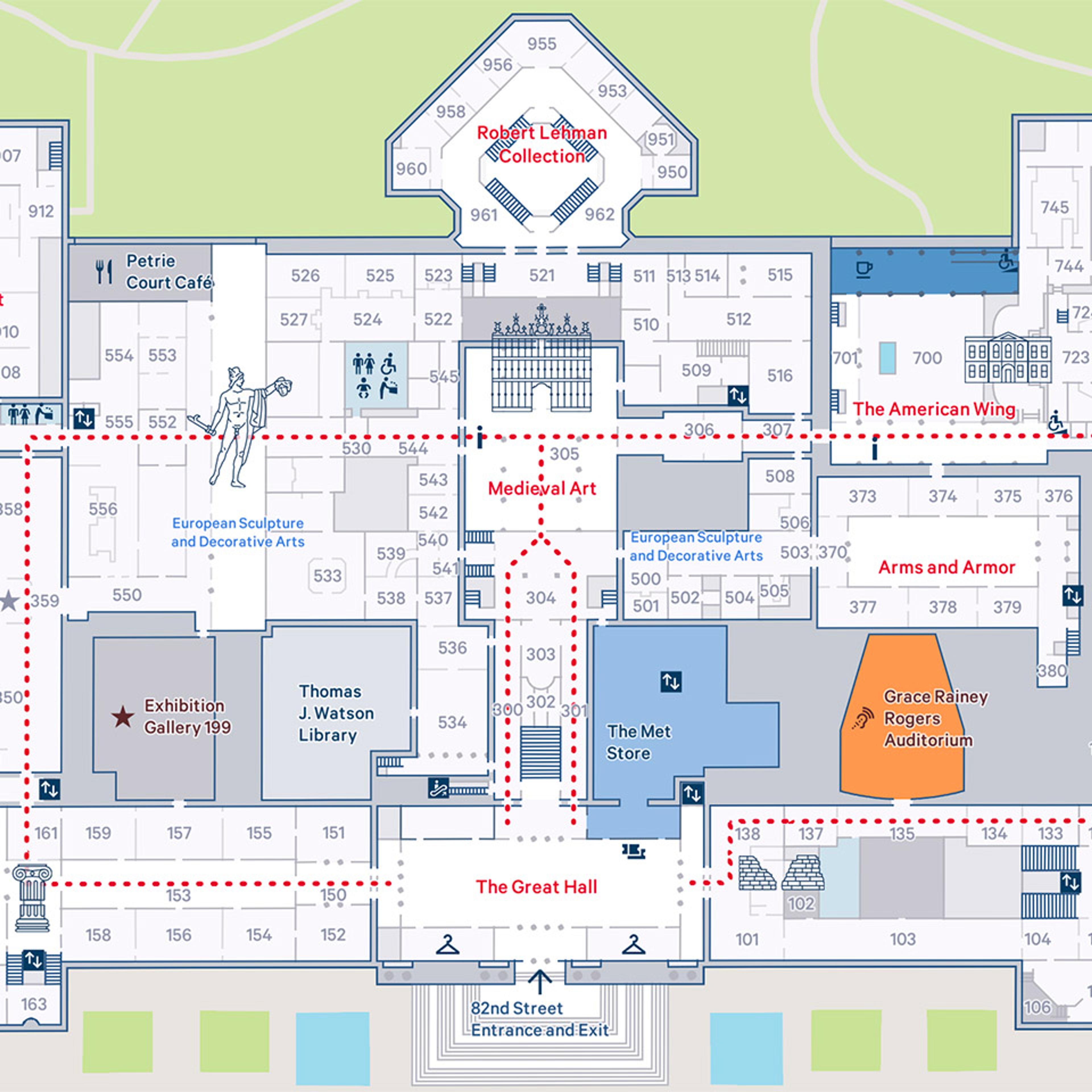 Map of The Met Fifth Avenue.