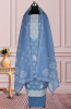 Pastel Blue Linen Digital Printed Unstitched Suit with Dupatta - 767-A941-2A