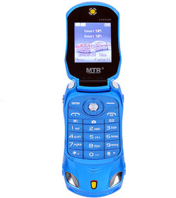 MTR Farari Car Shaped Flap Dual Sim  1.77 Inches(4.49 Cm) Feature Phone(Blue Color)