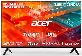 Acer 80 cm (32 inches) V Pro Series HD Ready Smart QLED Google TV AR32QDXGU2841AT (Black)