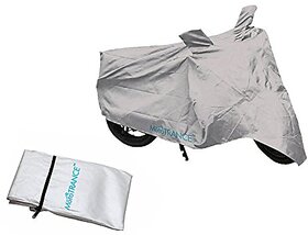 Autofurnish Universal Motorcycle Bike Body Cover with Mirror Pockets (Silver)