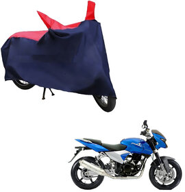 AutoRetail Two Wheeler Polyster Cover for Bajaj Pulsar 150 DTS-i with Sun Protection (Mirror Pocket, Red and Blue Color)