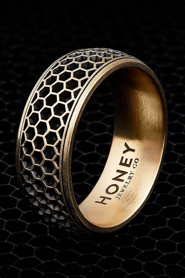 Honeycomb Wedding Band