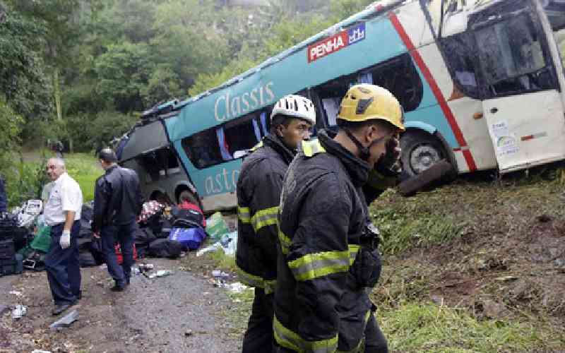 At least 10 tourists die in bus crash on Brazilian highway