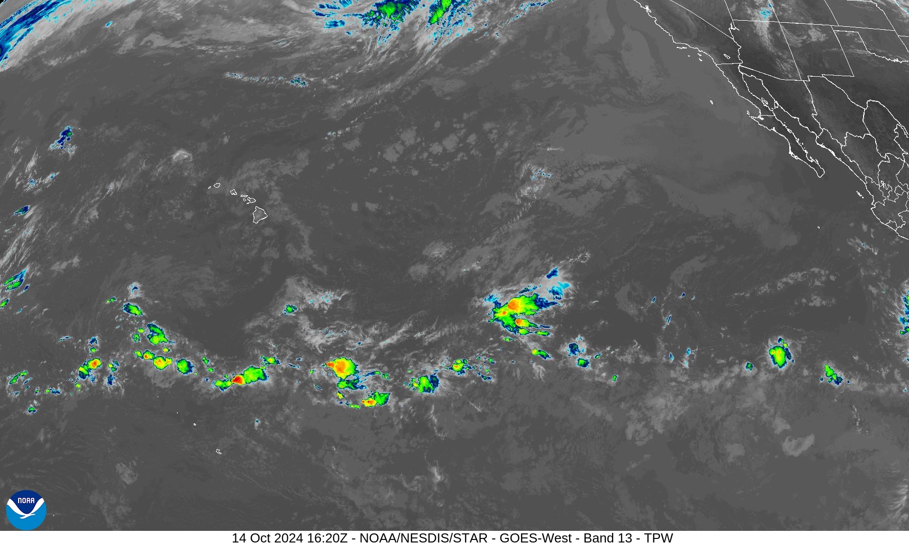 GOES-West Band 13 Infrared image of the tropical Pacific