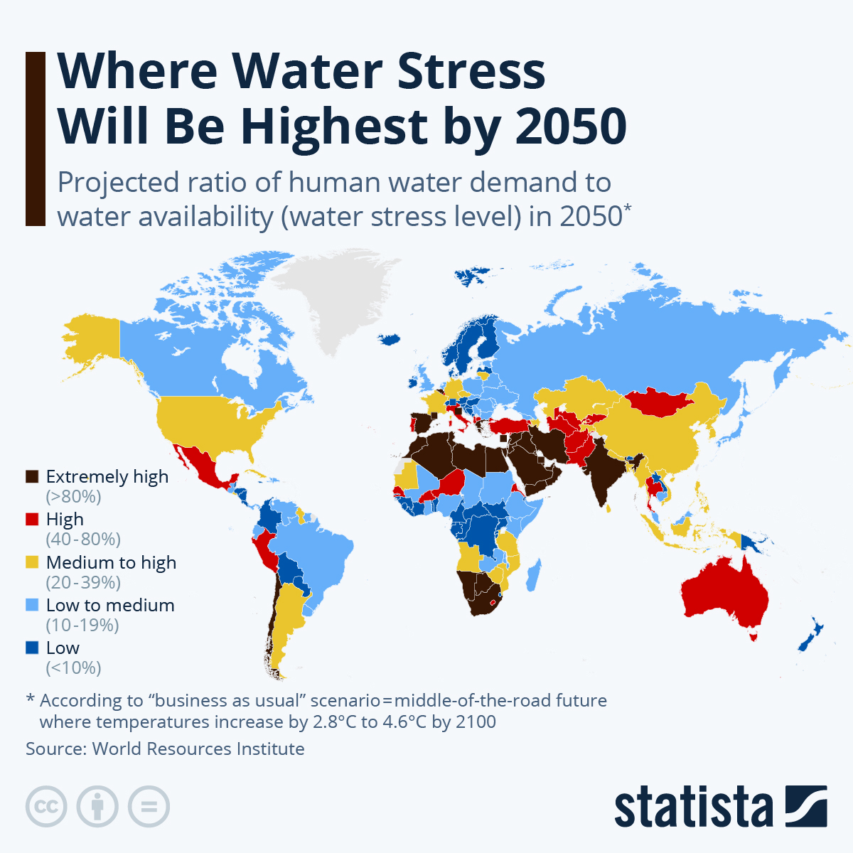 Chart: Where Water Stress Will Be Highest by 2050 | Statista