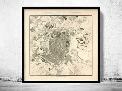 Old,Map,of,Montpellier,1834,Vintage,Art,Reproduction,Open_Edition,vintage,gravure,vintage_map,France,french art, maps for sale, buy map,Montpellier France, Montpellier, Montpellier map, map of Montpellier, Montpellier poster,france_map, , old maps for sale, maps reproductions