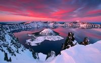 Crater lake during winter wallpaper 1920x1080 jpg