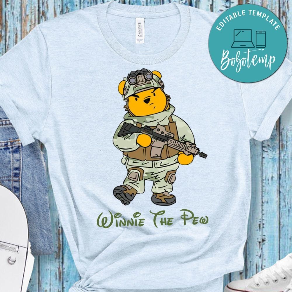 Army Winnie The Pew Gun Pooh Shirt