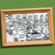 An illustration featuring a broken framed photo of a youth ice hockey team.