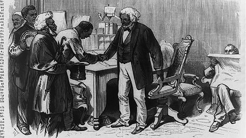 Newspaper clipping Frederick Douglass