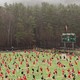 photo illustration of overcrowded women's lacrosse field