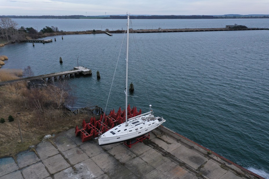 Andromeda sailboat dry docked