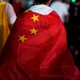 Basketball fans with Chinese flag