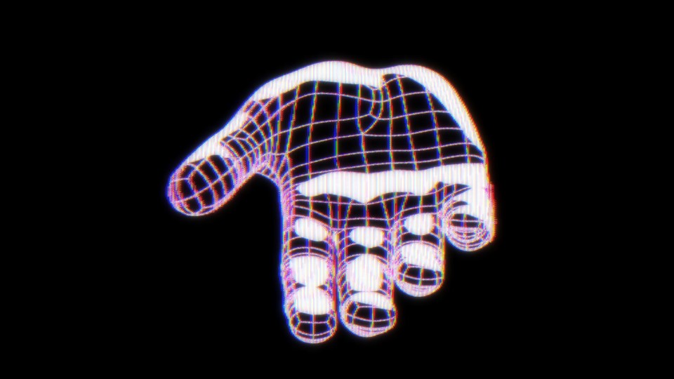 Illustration of a computerized hand